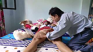 damn that old guy wrecked her pussy look at that mess