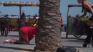 Holy Shit, Curvy Petite Euro Babe BDSM Bound And Flashed Publicly On Streets!