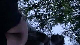 Sexy bbw milf bends for sunset backshots deep in forest