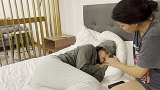 Babysitter Fingers My Tight Pussy While Wife Works