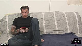 nasty mature sinn sage moans as her feet get licked then delivers intense footjob pounding