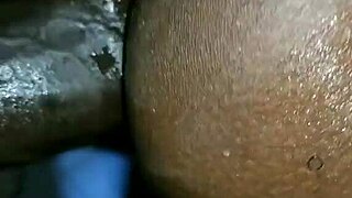 slut takes black monster cock deep anal creampie