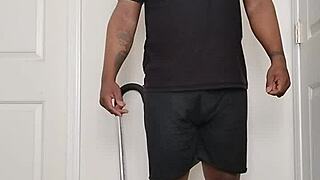 morning strip opens wide ass for view