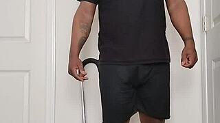 morning strip opens wide ass for view