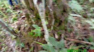 bush guy pounds black hairy pussy doggystyle hard