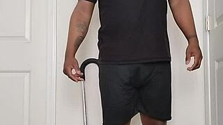 morning strip opens wide ass for view