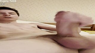 whoa this big cock twink sprays cum like crazy hose!