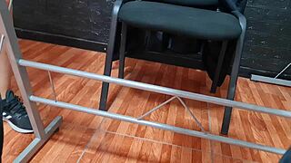 spy cam catches sexy latina secretary upskirt in public skirt