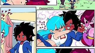 Intense FNF Comic Threeway Group Sex Action