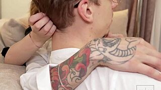 friend crashes movie night turns into sloppy cum-covered threesome orgy