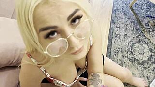 Petite College Coed Teases Big Cock with Edging Handjob