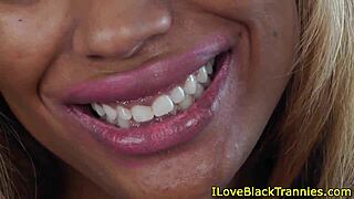 Black trans beauties tease tight asses with toys in fishnets and latex