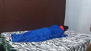 hey this couple chills on bed till ghost fucks them wildly