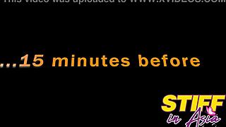 bell delivers sensual passionate blowjob on stiff asian cock