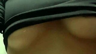 Teen teases throbbing cock with perfect natural tits