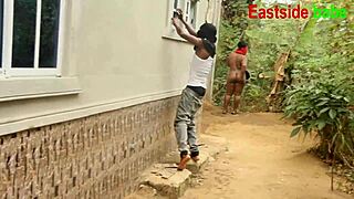 Heart pounds as I spy on sexy neighbor bathing naked outdoors