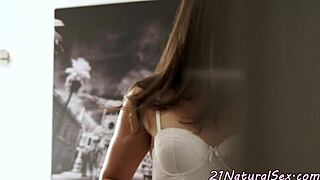 classy erotic model babe fingers her wet pussy deeply slowly