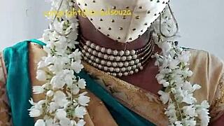 beautiful indian crossdresser lara dsouza strips saree for steamy shemale play