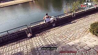 german latina milf flashes big tits before public park pickup and wild pov sex