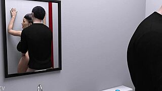 hot milf bends for intense bathroom ass pounding session