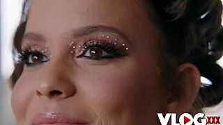 hey, curvy brunette jennifer mendez is gifting her juicy pussy for the holidays