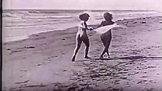 vintage nudists enjoy beach hairy pussy retro scenes