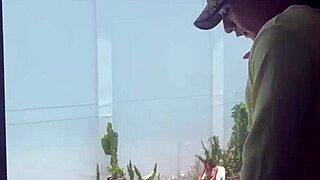 lucky guy massages latina babe's wet pussy and small tits poolside before fingering her hard