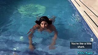 beach babe's public tease ignites private pool passion