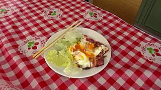 yo petite japanese cutie gives bro first sloppy blowjob and swallows