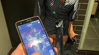 Bar Vibrator Tease Builds To Shaking Public Lovense Orgasm In Wet Pussy