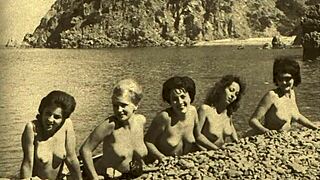 vintage nudists enjoy beach hairy pussy retro scenes