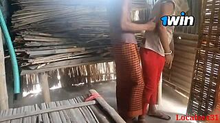 desi village wife gets bent over and fucked hard outdoors by hubby on ranch