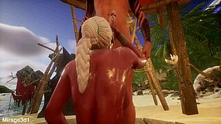 3d babe sucks cock craving massive cum load on tits