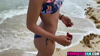 Fun Ebony Beach Day Turns Into Wild Pussy Riding Ride