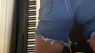 did this petite latina squirt hard riding her huge dildo?