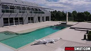 Petite brunette teases massive black cock seduction