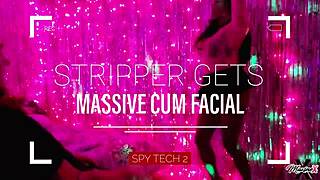 Maxine X's Vip Striptease Ends in Bent-Over Facial Fuck