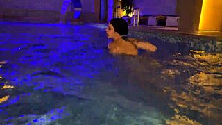 katty blake colombian exhibitionists fuck hard in public spa outdoor cowgirl missionary rough cum mouth