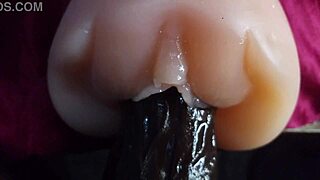 Big black dick closeup slowmo stroking like a fuck doll