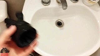 guy sneaks homemade fleshlight play at work for secret thrills