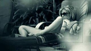 I'm Aubrey Adams rubbing my wet pussy in sunny outdoors