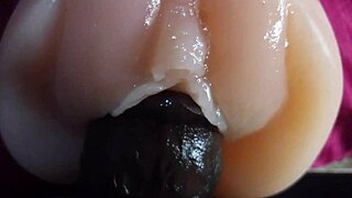 Big black dick closeup slowmo stroking like a fuck doll
