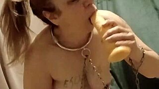 bound french milf slave humiliated auto uro belt whips dildo orgasm