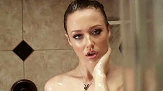 Sabrina Nichole strips wet lingerie showing off big tits for playboy