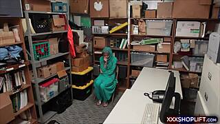 innocent hijab girl caught stealing bends for rough punishment