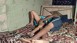 Desi village couple's intimate bathroom hookup