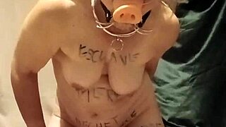 Filthy Slave Maid Chained Bent Over for Rough Sodomy Humiliation Doggystyle in Public Housewife Bondage