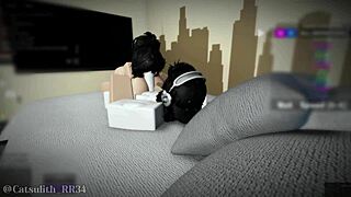 licking huge cock before doggystyle pounding session