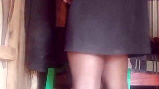Hey watch this crossdresser stroke huge black cock to cum? 
