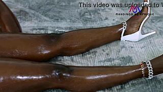 sexy african maid's big ass and tits soaked in wet pussy pounding